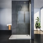 Sonni - Walk In paroi de douche avec 8mm nano revêtement esg verre de sécurité - 70-120 x 200cm verre clair avec stabilisateur