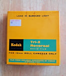 Kodak Tri-X Reversal 16mm Movie Film 100ft Expired 1964 Opened Box Sealed Tin