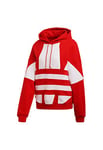 Adidas Women's LRG LOGO HOODIE Sweatshirt, lush red/White, 40 EU