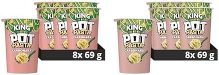 Pot Pasta King Creamy Carbonara instant hot snack from the nation's favourite instant noodle brand* quick snacks for when you need filling up 8x 69 g (Pack of 2)