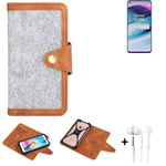 Felt Case + earphones for OnePlus Nord N20 5G Cover light grey