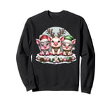 Cute Santa Reindeer Elf Pig Christmas Womens Mens Kids Sweatshirt