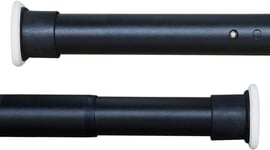 Tringle Extensible Pour Rideau De Douche 110-160Cm Sans Perçage En Acier Composé Noir Mat Diamètre 32Mm Barre Télescopique Multifonction Pour Rideau/Vêtement[ACC093228]