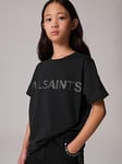 smALLSAINTS All Saints Girls Logo Sequin Tee - Black, Black, Size Age: 7-8 Years