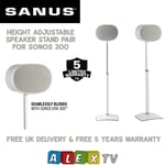 SANUS WSSE3A2 White Pair Height-Adjustable Speaker Stands for Sonos Era 300™