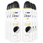 Dove Womens Advanced Care Antiperspirant Deodorant Spray 72H Invisible Dry, 200 ml, 6 Pack - One Size