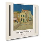 The Yellow House By Vincent Van Gogh Exhibition Museum Classic Painting Canvas Wall Art Print Ready to Hang, Framed Picture for Living Room Bedroom Home Office Décor, 14x14 Inch (35x35 cm)