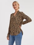 Lindex Blus med volang och leopardmönster