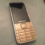 SONICA BB1 Dual Sim Unlocked Mobile Phone Big Button Call Bluetooth Slim SENIOR (Gold)