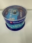 50 Pack Verbatim CD-R AZO 700MB 52X Wide Printable NO-ID 43438 (w2)