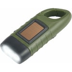 Lampe de Poche Solaire, Torche LED Solaire & Manivelle Flashlight Rechargeables Les Activité en Plein Air Lampe d'urgence - Vert