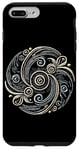 iPhone 7 Plus/8 Plus Abstract Swirl Embroidery in Blue and Gold Case