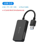 PHIXERO-Lecteur de carte 4-en-1 USB3.0/USB-C SD Micro SD TF CF MS Compact Flash Card Adapter for Laptop PC Multi OTG Smart Card Read - Type USB A (Synchronize)