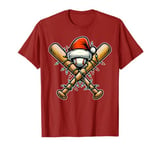 Baseball Bat Ball Player Team Christmas Hat Xmas T-Shirt