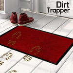 Door Mat Carpet Rug Protector Red Wash Clean Arron 120 X 180 cm Non Slip Back