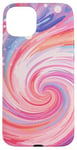 iPhone 15 Plus Swirl Pink Color Illustration Pattern Abstract Art Case