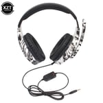 Camouflage Gaming Headset 3.5mm AUX Jack Filaire Casque Gamer Cool Game Casque Avec Microphone Pour PS4 Xbox One PC Phone-Blanc