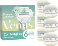 Gillette Venus Comfortglide Sensitive 6 Razor Blades, 5 Blade Refills for Venus