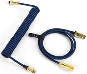 C03 CÂBLE USB C SPIRALÉ POUR CLAVIER DE JEU, CABLE USB C TRESSÉ POUR CLAVIER MÉCANIQUE IN STARLIGHT NYLON AVEC AVIATEUR EN MÉTAL DORÉ AMOVIBLE, TYPE-C VERS USB-A CÂBLE DE CLAVIER-B[CLA171412]