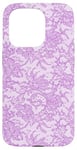 Coque pour iPhone 15 Pro Vintage Mauve Dentelle Fleurs