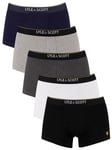 Lyle & Scott5 Pack Jackson Trunks - Black/White/Dark Grey Marl/Light Grey Marl/Peacoat