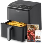 COSORI Air Fryer Dual Blaze 6.4L 12 Programmes Chauffage à Air Chaud à Circulation Tridimensionnelle,Parfect pour le Régime Hyperprotéiné,Pas de Péchauffage,Chauffer Uniformément,90+Recettes,Avec Wifi