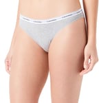 Calvin Klein Women's BIKINI THONG, GREY HEATHER, XS