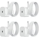 4-pack - Laddare för Samsung - Snabbladdare - Adapter + Kabel 20W Vit en one size