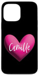 Coque pour iPhone 13 Pro Max Camille Rose Prénom Cœur Amour Femme Fille Amie Personnalisé