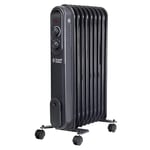 Russell Hobbs 2000W/2KW Oil Filled Radiator, 9 Fin Portable Electric Heater - Anthracite, Adjustable Thermostat with 3 Heat Settings, Overheat Protection, 20m sq Room Size 2 Year Guarantee RHOFR9004A