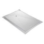 MARMOX Receveur résine 160x90cm RC16090SLATE-9010 - Grille carrée excentrée Solid surface Blanc imitation ardoise