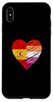 Coque pour iPhone XS Max Drapeau LGBTQ Espagne Lesbienne Pride Cœur Amour LGBTQIA