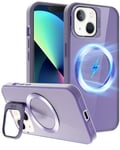 SOOFUN for iPhone 13 Case with Stand, for iPhone 13 Case Compatible with Magsafe Phone Case, Case for iPhone 13 Case Shockproof, Magnetic Phone Case Built-In Camera Protector Kickstand Cover (Purple)