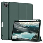 ZOYU Coque iPad Pro 11, Étui pour iPad Pro 11 2021/2020/2018 avec Porte Stylo, Housse Smart Folio avec Prise en Charge du Chargement du Stylet pour iPad Pro 11 Pouces, Automatic Sleep/Wake, Vert Foncé