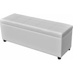 Banc long de rangement Coffre de rangement Bois Blanc 70541