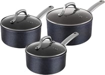 3pce Pan Set  Tower T800030 TruStone 16/18/20cm Non Stick In Violet Black