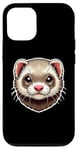 Coque pour iPhone 12/12 Pro Adorable Visage d'un Furet Dessin pour Amoureux des Animaux