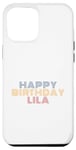 Coque pour iPhone 14 Plus Happy Birthday Lila Nom personnalisé Typographie rétro