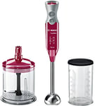 Bosch MSM67140R- Hand Blender (QuattroBlade Four-Winged Chopper With Stainless Steel Blades, 750W), Red