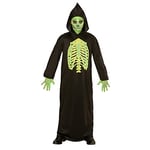 WIDMANN MILANO PARTY FASHION - Costume enfant maître squelette, robe avec capuche, faucheur, Halloween