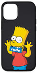 Coque pour iPhone 12/12 Pro The Simpsons Bart Simpson Bouche grossière Noir