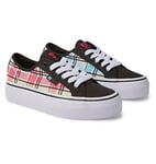 DC Shoes Femme Plateforme Manuelle Basket, Plaid Grunge, 38 EU