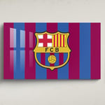 Licensed Décor FC Barcelona Acrylic Wall Art - Large (130cm (w) x 80cm (h) - Full Colour Crest on Brand RED and Blue