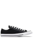 Converse Mens Ox Trainers - Black, Black/White, Size 12, Men