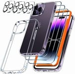 [10 En 1 Protection Coque Pour Iphone 14 Pro Max Case Transparente Accessoire Etui Antichoc Housse 3 Pièces Vitre Verre Trempé 3 Pièces Écran Caméra Accessoires Compatible Avec Mag[Bhm090564]