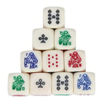 HINK-Home Acrylic Dice, 10pcs/Set For Game Polyhedral Multi Sided Acrylic Poker Dice, Office & Stationery Big Sales Beige