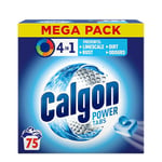 Calgon 4-in-1 Washing Machine Cleaner and Water Softener Tablets, 75 Count , Removes Limescale, Residue, Dirt, Rust & Malodours , Deep Clean , XL Pack Size