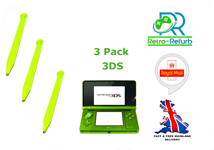 Stylus Pen For Nintendo 3DS Lime Green Touch Pen 3 Pack - Fast Free Post