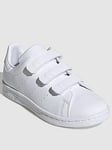 adidas Originals Unisex Kids Stan Smith Trainers - White/White, White/White, Size 12.5