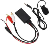 Module AUX Bluetooth de Voiture,Module AUX Bluetooth 2 Adaptateur de câble RCA avec Microphone Mains Libres pour Voiture Universelle (Canal Gauche,Canal Droit)(Q218)